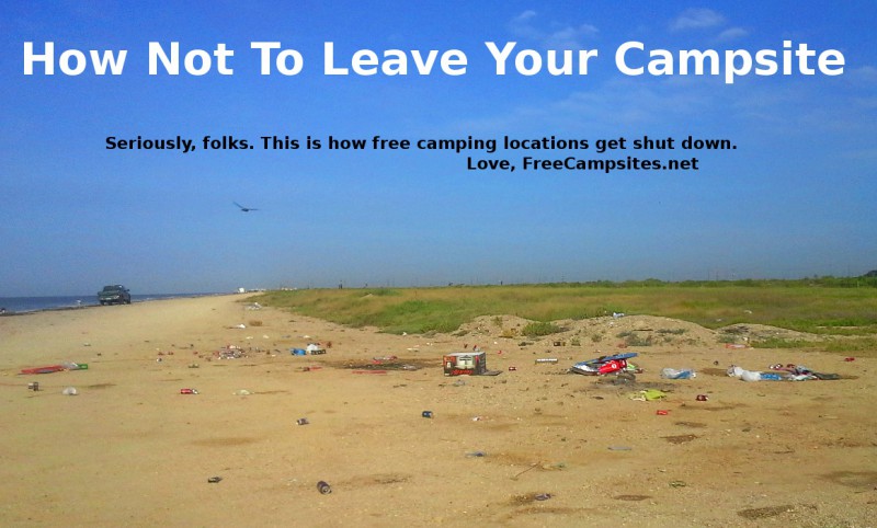 How Not To Leave Your Campsite - a horrible mess of garbage